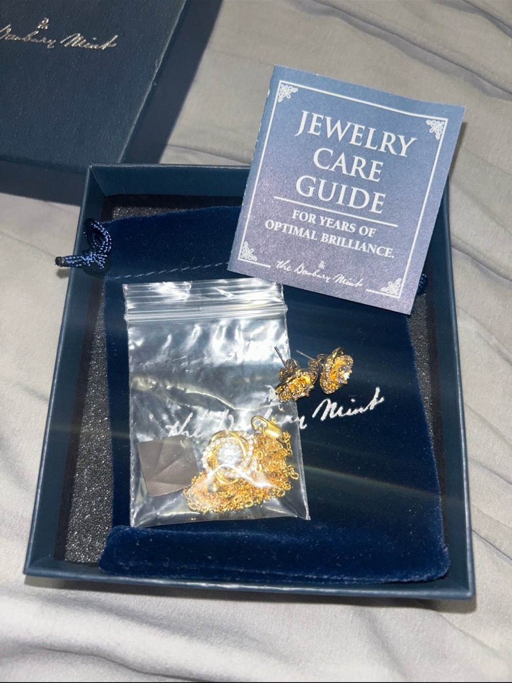 Danbury Mint Gold-Tone Necklace and Earrings Set